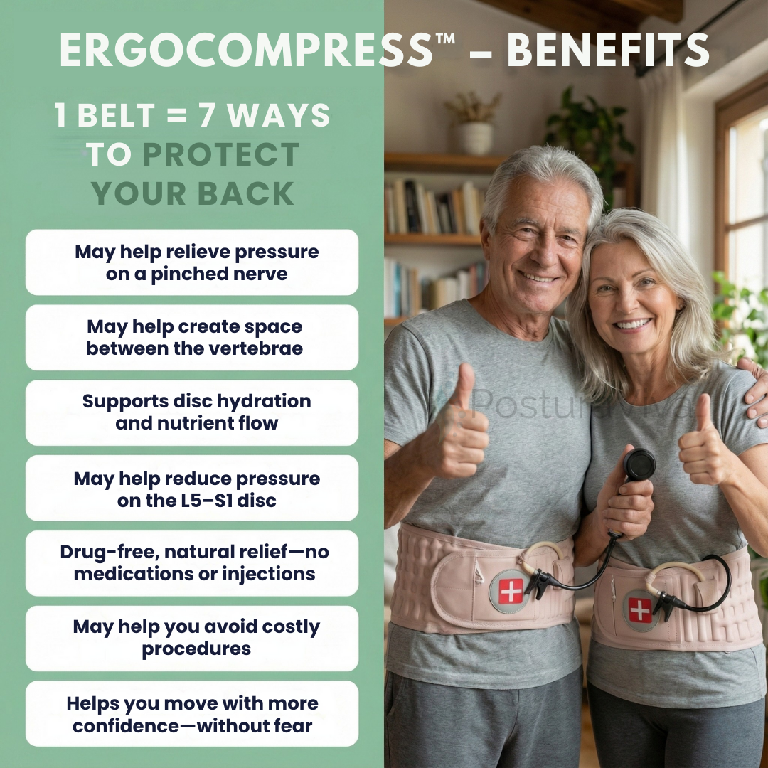 2-in-1 ErgoCompress™ Lumbar Belt – Decompression & Pain Relief