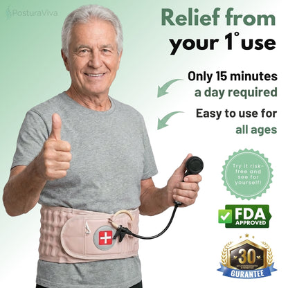 2-in-1 ErgoCompress™ Lumbar Belt – Decompression & Pain Relief